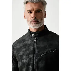 Motorcycle Leather Jacket Guess image-3