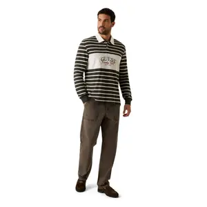 Long-sleeved jacquard polo Guess Coun Striped image-3