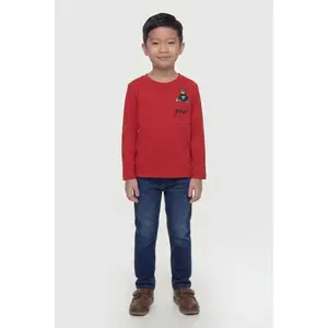 Embroidered logo long sleeve T-shirt for kids Guess image-1
