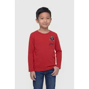 Embroidered logo long sleeve T-shirt for kids Guess image-4