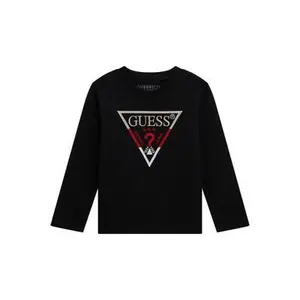 Long sleeve triangular logo T-shirt for kids Guess image-0
