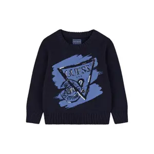 Baby boy cotton round neck jumper Guess image-0