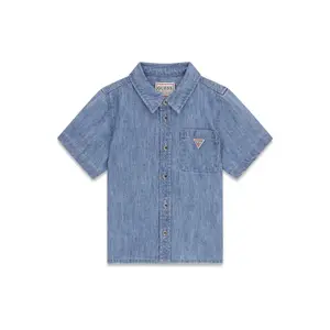 Πουκαμίσα από λινό chambray για παιδιά Guess Flax Blend image-0