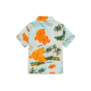 Koszula krótki rękaw z popeliny dla chłopca niemowlaka Guess image-1