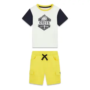 Conjunto de t-shirt e calções cargo para bebé menino Guess image-0