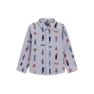 Camisa de cerimónia de mangas longas infantil Guess Oxford