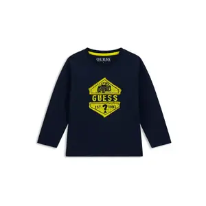 Langarm T-shirt van katoen voor babyjongen Guess image-0