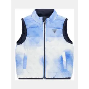 Sleeveless polyethene puffer jacket for baby boy Guess image-0