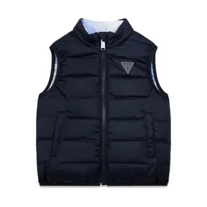 Sleeveless polyethene puffer jacket for baby boy Guess image-1
