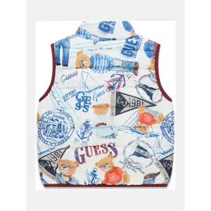 Sleeveless polyethene puffer jacket for baby boy Guess image-2