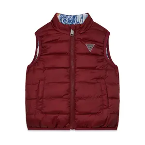 Sleeveless polyethene puffer jacket for baby boy Guess image-1