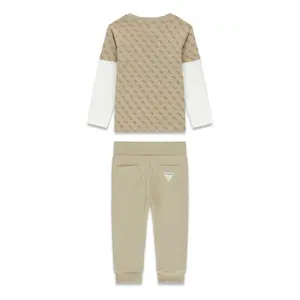 Long Sleeve Cotton T-Shirt Set and Trousers for Baby Boy Guess Active image-1