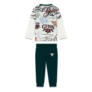Baby boy long sleeve t-shirt and trousers set Guess Active image-1
