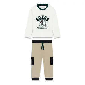 Baby boy long sleeve t-shirt and trousers set Guess Active image-0