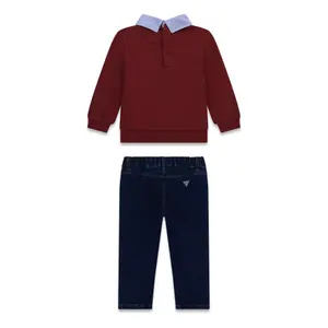 Child's cotton sweatshirt and jeans set Guess Active Oxford Stripes image-1