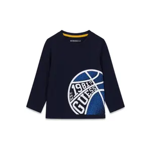 Long sleeve T-shirt with logo for baby boy Guess image-0