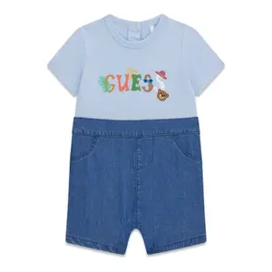 Baby boys' short romper Guess Mixed Fabric image-0