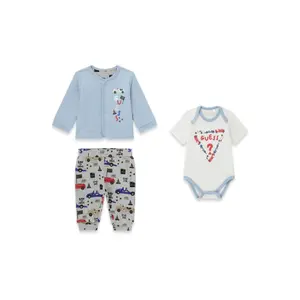 Ensemble veste, body et pantalon de jogging bébé garçon Guess image-1
