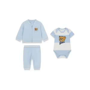 Sæt med lange ærmer og shorts til drengebaby Guess image-1
