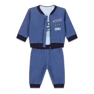 Sæt med lange ærmer og shorts til drengebaby Guess image-0