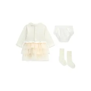Ensemble robe, culotte et chaussette bébé fille Guess Ceremony image-1