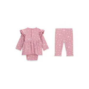 Baby Girl Long Sleeve Bodysuit and Trousers Set Guess image-1