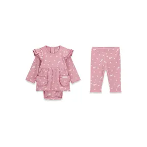 Baby Girl Long Sleeve Bodysuit and Trousers Set Guess image-0