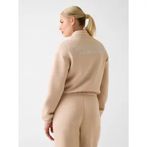 Womens Rhinestone Zip Sweatshirt Guess d image-2