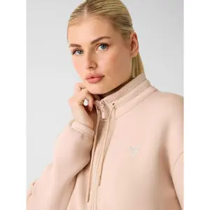 Womens Rhinestone Zip Sweatshirt Guess d image-4