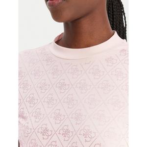 High-neck T-shirt with 4G logo for women Guess image-3