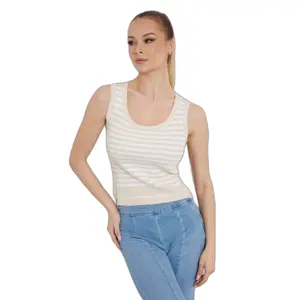 Damski t-shirt w paski mixowane Guess Marti image-2