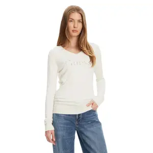 Jersey de mujer con cuello de pico Guess Kenzie Logo image-1