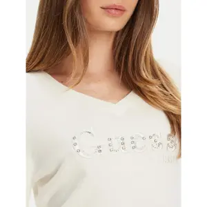 Jersey de mujer con cuello de pico Guess Kenzie Logo image-3