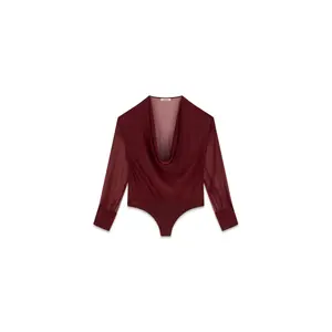 Deep V-Neck Bodysuit for Women Guess
