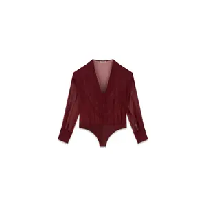 Deep V-Neck Bodysuit for Women Guess image-1