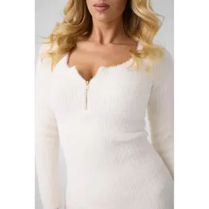 1/4 Zip Knit Dress for Women Guess Jaycee image-5