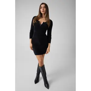 1/4 Zip Knit Dress for Women Guess Jaycee image-3