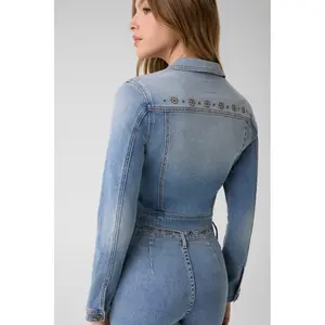 Women's denim jacket Guess Azure image-3