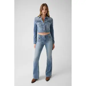 Women's denim jacket Guess Azure image-4