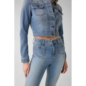Women's denim jacket Guess Azure image-5
