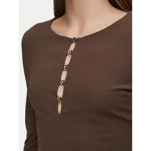 Langærmet body med CN-logo til kvinder Guess Zanita image-3