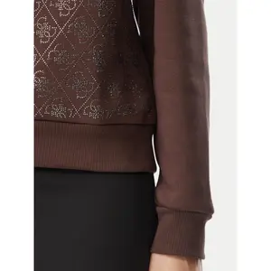 Round Neck Sweatshirt, All-over 4G Pattern and Crystals Women Guess image-4
