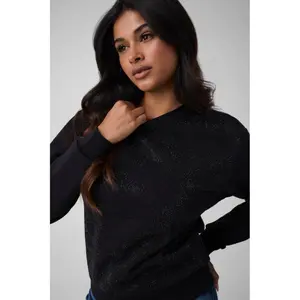 Round Neck Sweatshirt, All-over 4G Pattern and Crystals Women Guess image-5