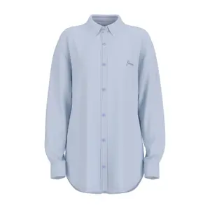 Women’s oversized long-sleeve poplin shirt Guess image-2