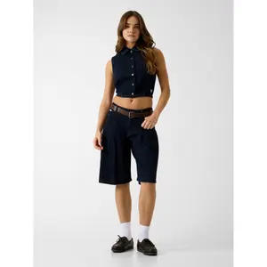 Women's Sleeveless Cropped Denim Shirt Guess image-2