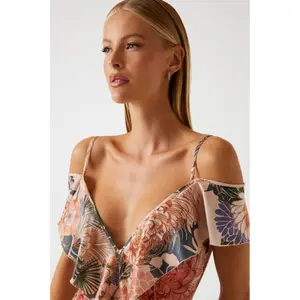 Robe portefeuille decote V mulher Guess Kimono image-3