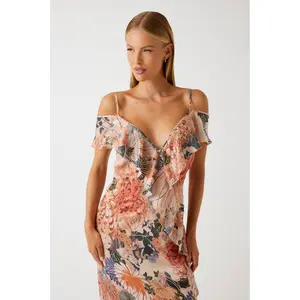 Robe portefeuille decote V mulher Guess Kimono image-4
