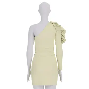 Short fitted dress for women Guess One Shoulder Zendaiah image-3