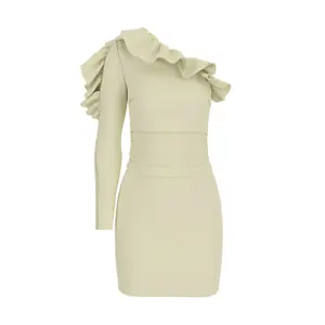 Short fitted dress for women Guess One Shoulder Zendaiah image-0