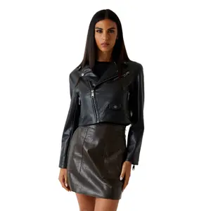 Women's cropped leather jacket Guess Vivienne image-2